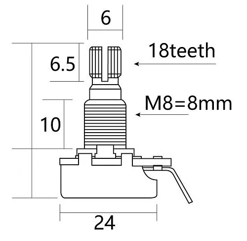 Musiclily MX1962-2 Потенциометр громкости B25K (лин), 2 шт.
