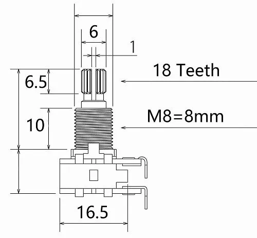 Musiclily MX1960-2 Потенциометр балансный MN500K, сдвоенный, 2 шт.