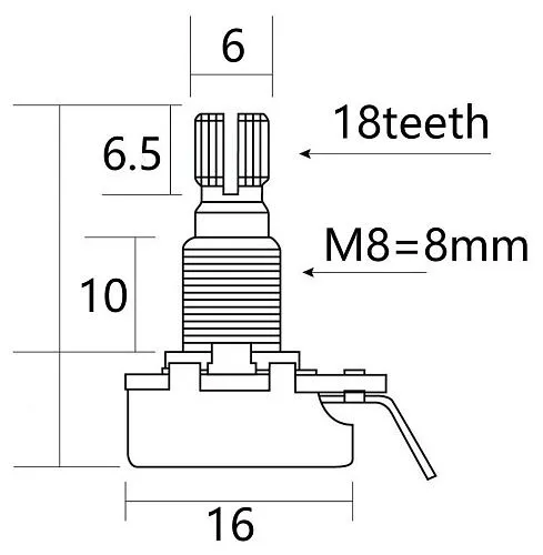 Musiclily MX1956-2 Потенциометр громкости B25K (лин), 2 шт.